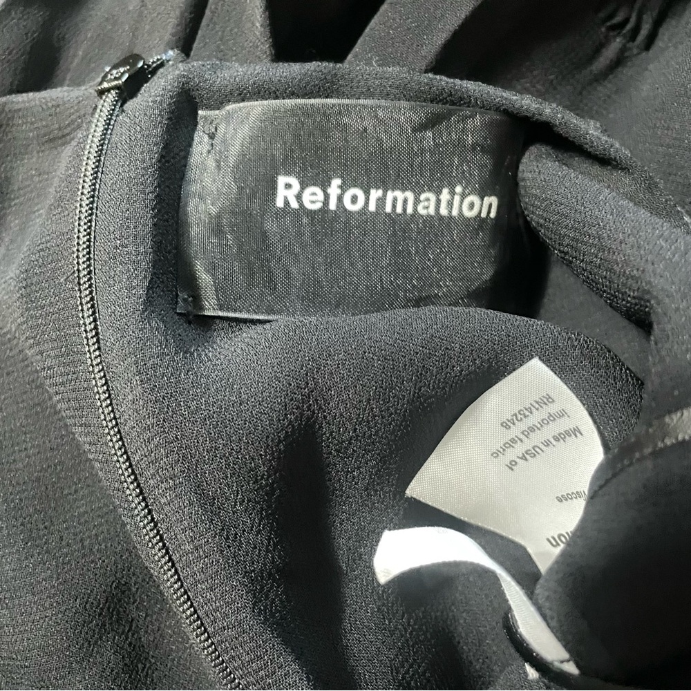 Reformation Black Figi Maxi Dress Open Back Size 6‎ Evening Feminine whimsical - Picture 11 of 11
